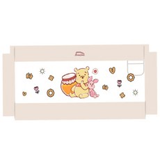 Mommywant 床邊護欄專用布套，卡通圖案，親膚材質，安全防撞, 布套-180cm蜜罐熊, 蜜罐熊180cm