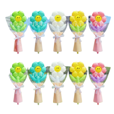 케이엠 데이지 생화풍 디자인 풍선다발, ﻿옐로우2+그린2+화이트2+핑크2+블루2, 1세트