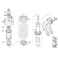 쇼크마운트 스트럿 탑 BMW X5 E70 X6 범프 스톱, 앞 상하 패드, 1개