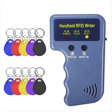 핸드 헬드 125kHz RFID 복사기 작가 복제기 프로그래머 리더 + EM4305 T5577 재 작성 ID 키 포브, 그림처럼
