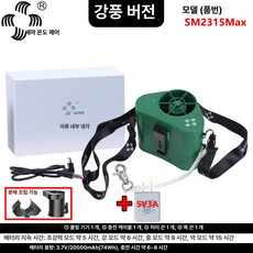 다온 허리선풍기 클립 허리 대용량 휴대용 등풍기, 그린 1 20000mAh 충전기 포함