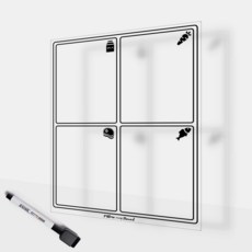 메모랑보드랑 간편한 반복사용 냉장고 메모보드 미니메모시트 스파이더보드 투명 size M, 투명 4문냉장고