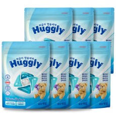 허글리 10IN1 딥 퍼퓸 초고농축 캡슐 세탁세제 미스틱 퍼퓸 향 섬유유연제 실내건조 겸용, 7개, 40개입