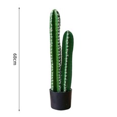 대형 인조 선인장 포토존 실내 인테리어 장식용 카페, 68cm 이중 줄기 화이트
