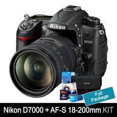 니콘 카메라 D7000+18-200mm 니콘망원줌렌즈+고속64GB메모리+여행용가방+UV필터+리더기+청소셋 [풀셋트포함] K, 단품, D7000