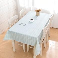 PVC 방수 식탁보, 민트, 137 x 180 cm, 1개