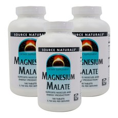 SOURCE NATURALS 蘋果酸鎂錠, 180顆, 3罐