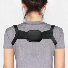 자세 말린어깨 교정 밴드 굽은등 어깨 등 지지 보정 체형 교정기 성인 남녀공용, 블랙(L)