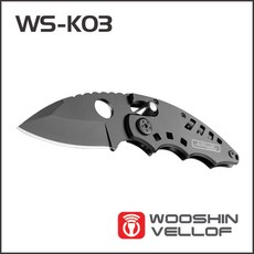 우신벨로프 WS-K03 벨로프 아웃도어 주먹 나이프, 블랙, 1개