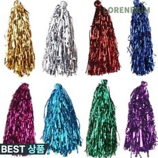 로렌하임 붐비나 응원수술 은색 운동회 체육대회 치어리딩 응원용품 행사소품 1개입 응원댄스