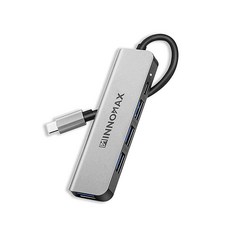 INNOMAX USB 허브 4 포트 10.9m3.9피트 케이블 알루미늄 4포트 USB 3.0 데이터 허브 USB 확장기 스플린터 노트북 PC 플래시 드라이브 모바일, 5-in-1 USB-C 허브: USB2.0*1/USB3