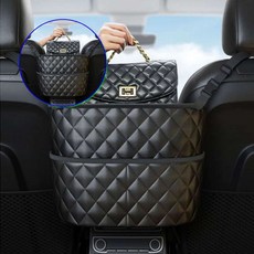 쌍문상회 지금 필요한 차량용 차량정리함 파티션 수납함 차량용뒷좌석수납 퀼팅가죽 차량정리포켓 센터포켓 차량용수납함 자동차뒷좌석수납 앞 k31872EA, 포켓수납함(블랙)