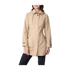 WILDLAND女款戶外防風連帽風衣外套，輕盈透氣，多口袋設計，時尚百搭