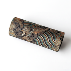 SHAWN 祥藍夜墨緹花磁吸眼鏡盒 精緻緹花設計 磁吸開合 方便攜帶 適用各式眼鏡