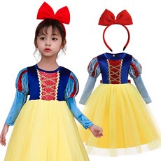 클로이샵 겨울 스팽글 백설공주 드레스 공주 드레스 + 머리띠 세트