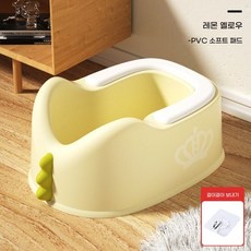 아기 엉덩이 세척 대야 유아 소프트 쿠션 미끄럼방지 걸이형 보관 가능, 공룡 디자인-PVC 모델-레몬 옐로우
