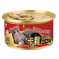 卡蘿 白身鮪魚 貓罐頭 毛球排出, 80g, 24個, 鮪魚+蟹味棒