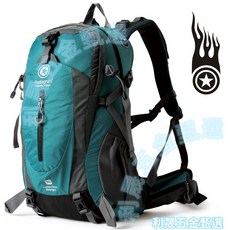 Pentagram 登山包 戶外雙肩背包 尼龍防水材質, 翠綠 配2L大口徑水袋一個,35L (贈防雨罩), 翠綠