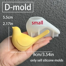 3D 새 동물 금형 귀여운 나비 석고 매달려 장식 수지 실리콘 점토 DIY Lovebird 정원, D-mold, 02 D-mold