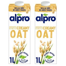 Alpro 영국 알프로 귀리 크리미 오트밀 우유 바리스타 커피용, 1L, 2개, 1L