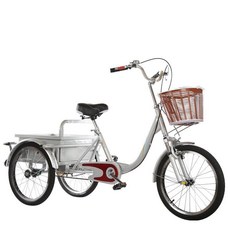 성인용 세발자전거 할머니 짐칸 바구니 경량 자전거 효도 선물, 옐로우, 1개, 1cm