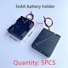 AA 배터리 팩 1 2 3 4 6 8 10 슬롯 포트 크기 LR6 HR6 POWER LOGIC 보관함 브래킷 리드 블랙 DIY 수리 도구에 사용, 3) 3xAA  5PCS, 3xAA 5PCS