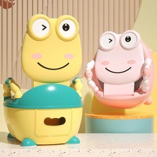 【臺灣-出貨】兒童馬桶 移動馬桶 兒童坐便器 小孩馬桶 小孩坐便器 馬桶坐墊 寶寶馬桶 學習便器 學習馬桶 QXL7, 升級款黃綠色【加高加大款 0-8用】,PU軟墊+100個袋子【送刷】