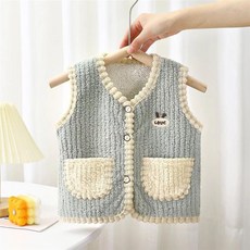 Hi！Kids 兒童馬甲洋氣新款外搭絨春秋冬背心外穿坎肩男女童馬甲坎肩嬰馬甲