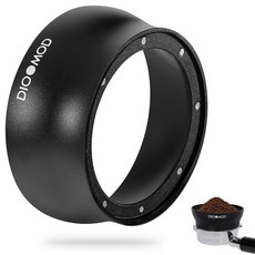51mm 마그네틱 도징 깔때기 - 지저분하지 않은 탬핑을 위한 초광폭 76mm 상단 및 29mm 높이의 에스프레소 커피 링 델롱히 데디카 포르타필터 바리스타 도구 액세서리와 호환, Black
