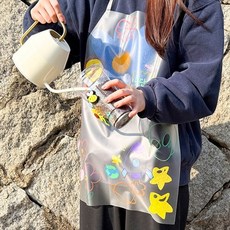 원예 베이킹 미술수업 반투명 방수 앞치마 초등학교 색칠놀이 돌봄교실 점토놀이, 소형