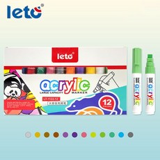 LETO 레토 대용량 아크릴 마커 두꺼운팁 POP 12색 세트 LT-1122-12, 1개
