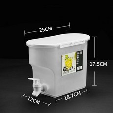 家用冷水壺帶龍頭 3.5L飲料桶, 白色, 1套, 3.5L