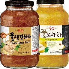 꽃샘 꿀생강차S 1kg + 꿀모과차 1kg GWM omn*46399NT, 1, 1