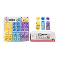 文具 寶可夢精靈卡通造型 星星夾心橡皮擦, 1個, YZ300008寶可夢夾心橡皮擦-隨機