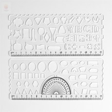 육프로컬렉션 각도기 도형자 2종 초등각도기