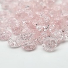 [모크재료방] 납작 크랙 유리구슬 6mm, 80개, 핑크