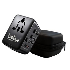 Tooliva 어댑터 해외여행용 일체형 돼지코 멀티 GaN PD45W 고속충전 USB-C 110V 220V 플러그변환, 1개