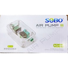 SOBO 松寶 第三代 靜音智能增氧泵 透明 打氣機 氧氣泵 魚缸打氣 增氧, 1個, AQ-009 單孔