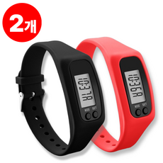 하르린 고급형 건강 만보기 시계, 2개, 액티브 레드라인SET(모던블랙, 에너데틱 레드)