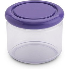 오마다 아크릴 밀폐 보관 용기 설탕 밀가루 및 파스타 식품 세면도구 사무용품 식기 세척기 안전 실린더 25온스 주황색 뚜껑, Violet (Purple), 16-Ounce, 1개