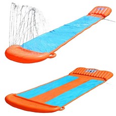 워터 슬라이드 풀장 물놀이 미끄럼틀 수영장 에어바운스 분수 에어풀장 야외, 5.49m 단일 워터 슬라이드 52254, 1개