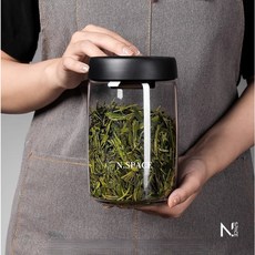 N.SPACE 茶葉真空保存罐 電鍍遮光 耐熱玻璃 保鮮罐, 1個, 抽真空罐400ML,升級電鍍遮光, 400ml