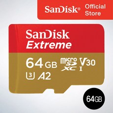 샌디스크코리아 공식인증정품 마이크로 SD카드 SDXC Extreme 익스트림 QXAH 64GB, 1개