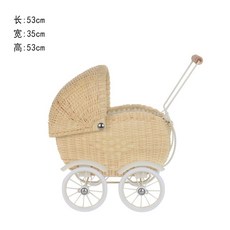 라탄 스튜디오 소품 백일상 카트 보조기 유모차 촬영 장난감 아기방 아이방, 나무색상, 1개