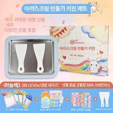 가정용 철판아이스크림 메이커 플레이트 50x25x25cm, 스카이블루 디럭스 선물 상자, 기본 색상