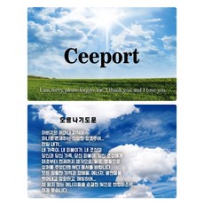호오포노포노 플라스틱 정화카드 치포트 Ceeport hooponopono 아이스블루, A. 맑은 하늘 CEEORT 정화카드