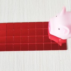 GEEKI 다이어리 꾸미기 다꾸 스티커 팩 DIY 제작 세트 셀프 접착 사각형 유리 모자이크 타일 실버 미러 시트 수공예 벽 그리드 1m 5x5mm 10x10mm, [01] 4cmx1meter, [01] 5x5mm Grids, [06] Red, 1개