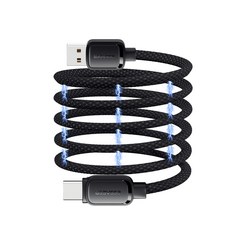 ESSAGER 줄꼬임방지 USB 7A 100W A-C타입 마그네틱 고속 충전 케이블 1개, 블랙, 1m