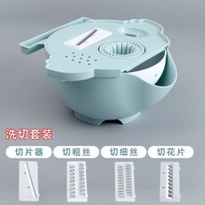 多功能切菜瀝水籃 廚房用品家用切片刨絲, 1個, 切菜瀝水籃配置四