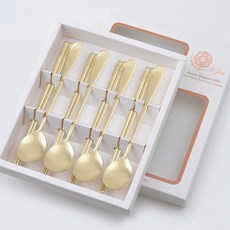 현진 멋쟁이 수복 티타늄수저 4인세트 / 부모님댁수저선물 중국인가족선물 홈스테이 일본인친구결혼선물 한식기세트 단체선물 동창회단체기념품, 1세트, 수복 4인, 금빛